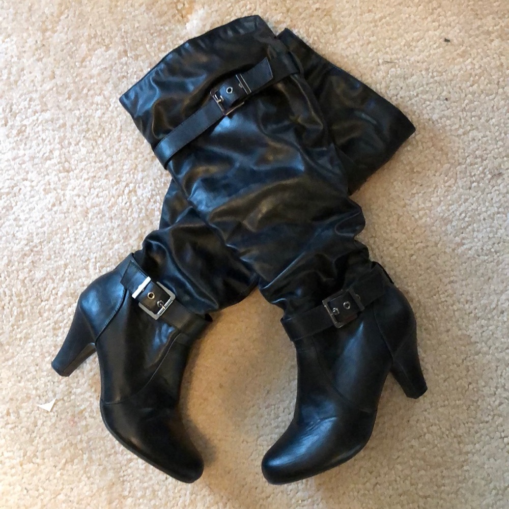 Black zip up boots